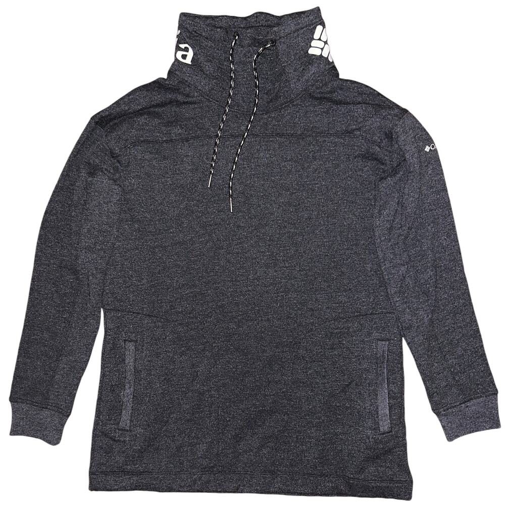 Columbia Drawstring Cowl Neck Gray Sweatshirt Sweater Women's Large